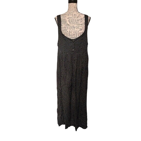 Vintage 90s Polkadot Dress Overalls Womens Farm USA Made Clueless Y2K Goth 11/12 - Picture 1 of 8